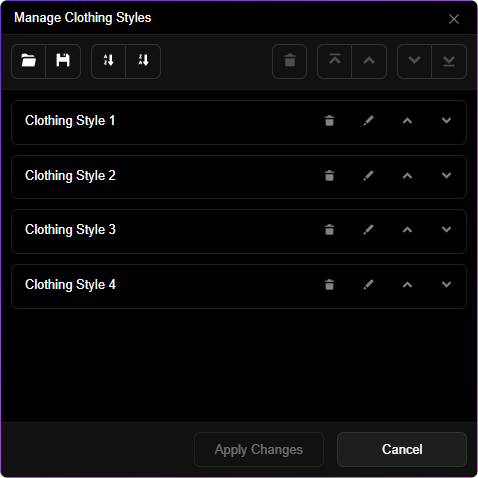 Managing Clothing Styles